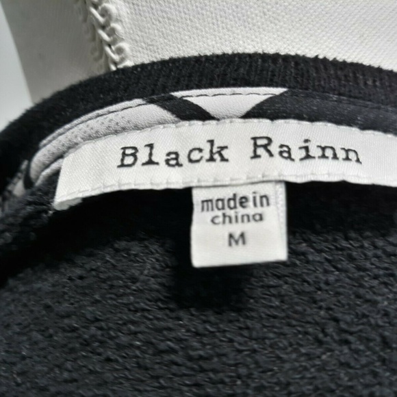 Black Rain  Black/White V Round Blouse Peplum XL - Picture 4 of 4